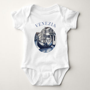 Blauw Delfts Blauw Venetië Gondel Romper
