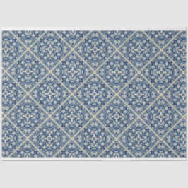 Blauw Delfts tegel patroon decoupage tissue papier