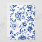  Blauw delftware Bloemen bruiloft Kaart (Achterkant)