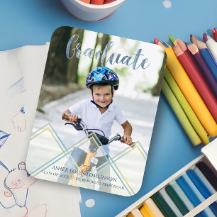 Blauw Delicaat Transparantie Effect Pre K Afstuder Magneet