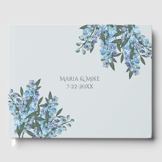 Blauw Delphinium Gastenboek (Voorkant)