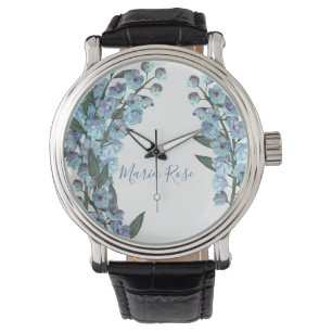 Blauw Delphinium Horloge