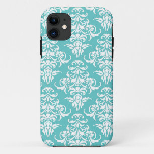 Blauw demaspatroon  kleine kroonkandelaar Case-Mate iPhone case