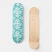 Blauw demaspatroon kleine kroonkandelaar skateboard (Voorkant)