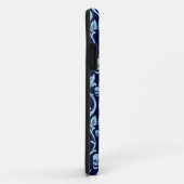 Blauw dempingspatroon van de schedel Case-Mate iPhone case (Achterkant/rechts)