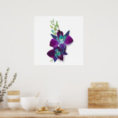 Blauw Dendrobium of Blauw Bom Orchid Painting Poster (Keuken)