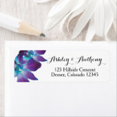 Blauw Dendrobium Orchidee Bruiloft Retouradres Etiket (Insitu)