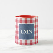 Blauw denim 11oz Combo (rood en wit) Mok (Midden)