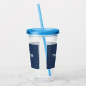 Blauw Denim Aangepaste Tekst Acryl Tumbler Acryl Drinkbeker (Links)