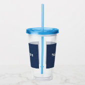 Blauw Denim Aangepaste Tekst Acryl Tumbler Drinkbeker (Rechts)