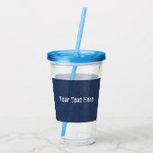 Blauw Denim Aangepaste Tekst Acryl Tumbler Drinkbeker (Achterkant)