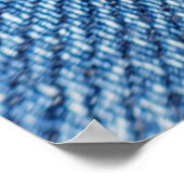 Blauw denim achtergrond close-up (macro) poster (Hoek)