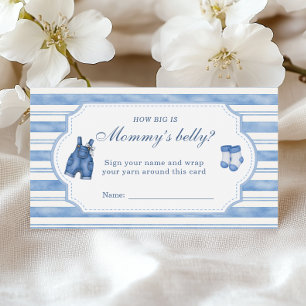 Blauw Denim Baby Meisje Hoe Groot Is Mama's Buik Informatiekaartje
