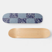 Blauw Denim Bandana Skateboard (Horizontaal)