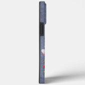 Blauw Denim Bloemige Monogram Case-Mate iPhone Case (Achterkant / Rechts)