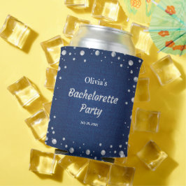 Blauw Denim Diamanten Parels Bachelorette Feest  Blikjeskoeler