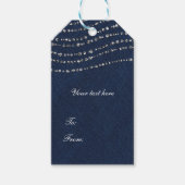 Blauw Denim & Diamonds Sparkle Bling Party Cadeaulabel (Voorkant)
