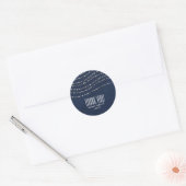 Blauw Denim & Diamonds Sparkle Bling Party Favor Ronde Sticker (Envelop)