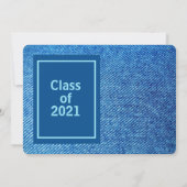Blauw denim foto Afstuderen Kaart (Achterkant)