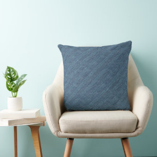 Blauw denim gestreept patroon kussen