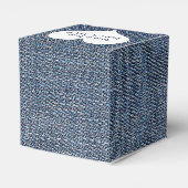 Blauw denim gunstdoos met hart bedankdoosjes (Achterkant)