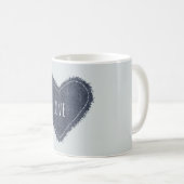 Blauw Denim Hart Liefde Koffiemok (Voorkant rechts)
