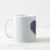 Blauw Denim Hart Liefde Koffiemok (Links)