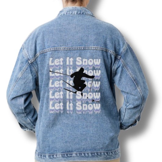Blauw Denim Jean Jacket Laat Het Sneeuwskiër