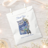 Blauw denim, kant, kostuum sieraden & Kittens Bedankzakje (Geknipt)