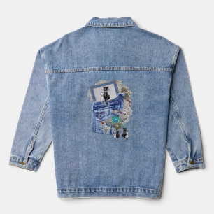 Blauw denim, kant, kostuum sieraden & Kittens Denim Jacket