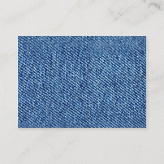 Blauw denim, kant, kostuum sieraden & Kittens Informatiekaartje (Achterkant)