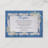 Blauw denim, kant, kostuum sieraden & Kittens Informatiekaartje (Voorkant)