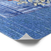 Blauw denim, kant, kostuum sieraden & Kittens Poster (Hoek)