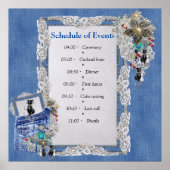 Blauw denim, kant, kostuum sieraden & Kittens Poster (Voorkant)