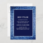 Blauw Denim-Kijk weg naar de Kaart van het college (Voorkant / Achterkant)