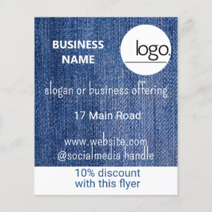 BLAUW DENIM LOGO BUSINESS MARKETING PROMOTIONAL FLYER