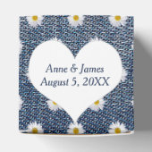 Blauw Denim Met Madeliefjes Bedankdoosjes (Bovenkant)