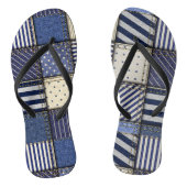 Blauw Denim Patchwork Teenslippers (Voetbed)