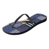 Blauw Denim Patchwork Teenslippers (Schuin)