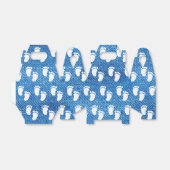 Blauw denim print Baby shower voetafdrukpatroon Bedankdoosjes (Uitgevouwen)