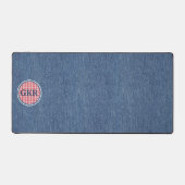 Blauw Denim Print Monogram Rood & Wit Check Bureaumat (Voorkant)