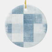 Blauw Denim Sneeuwman Kerstmis Keramisch Ornament (Achterkant)
