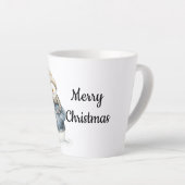 Blauw Denim Sneeuwman Kerstmis Latte Mok (Rechterhoek)