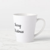 Blauw Denim Sneeuwman Kerstmis Latte Mok (Rechts)
