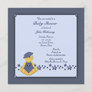Blauw Denim Stars Baby Jongens Shower Kaart