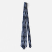 Blauw, denim, tartan, geruit . stropdas (Voorkant)