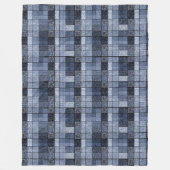 Blauw, denim, tartan, gif. fleece deken (Voorkant)