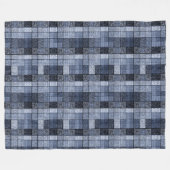 Blauw, denim, tartan, gif. fleece deken (Voorkant (Horizontaal))