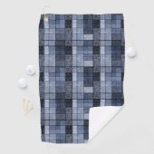 Blauw, denim, tartan, gif. golfhanddoek (Insitu)