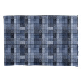 Blauw, denim, tartan, gif. kussensloop (Voorkant)
